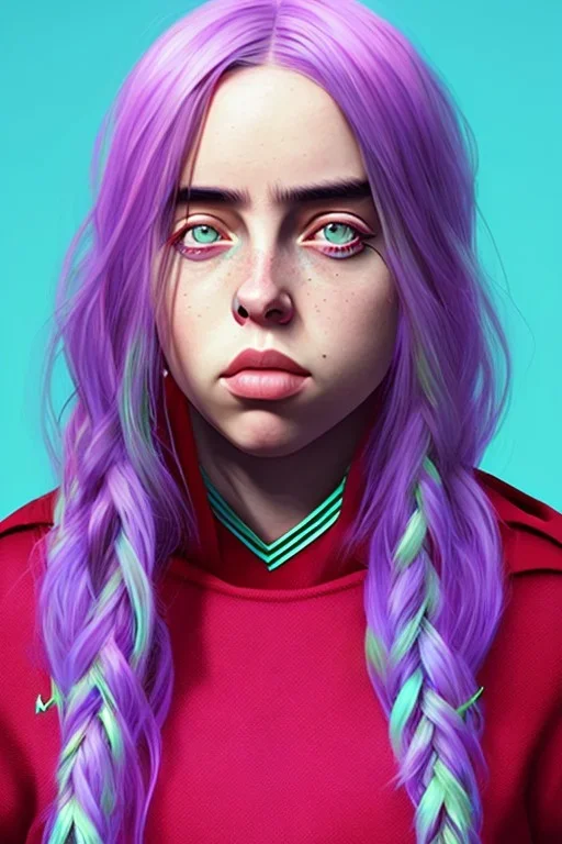 Billie Eilish, skirt, photorealistic, 8k