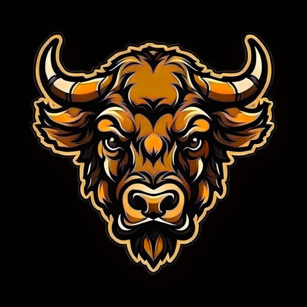 head of a buffalo, sports mascot style