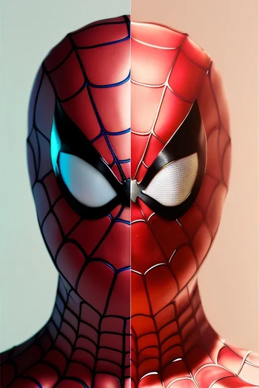 a vibrant ultraclear sideview waist up portrait of the spiderman ,cyborg, ethereal ,dark