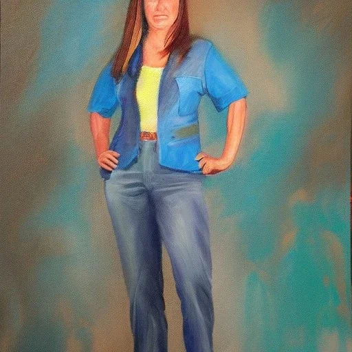 Full body portrait, painting, medium shot lady OldWest