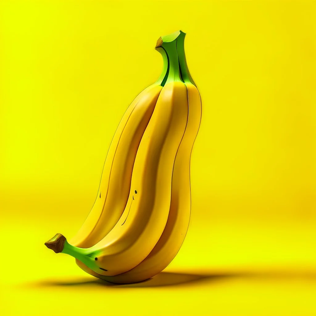 A banana in the shape of a cartoon character