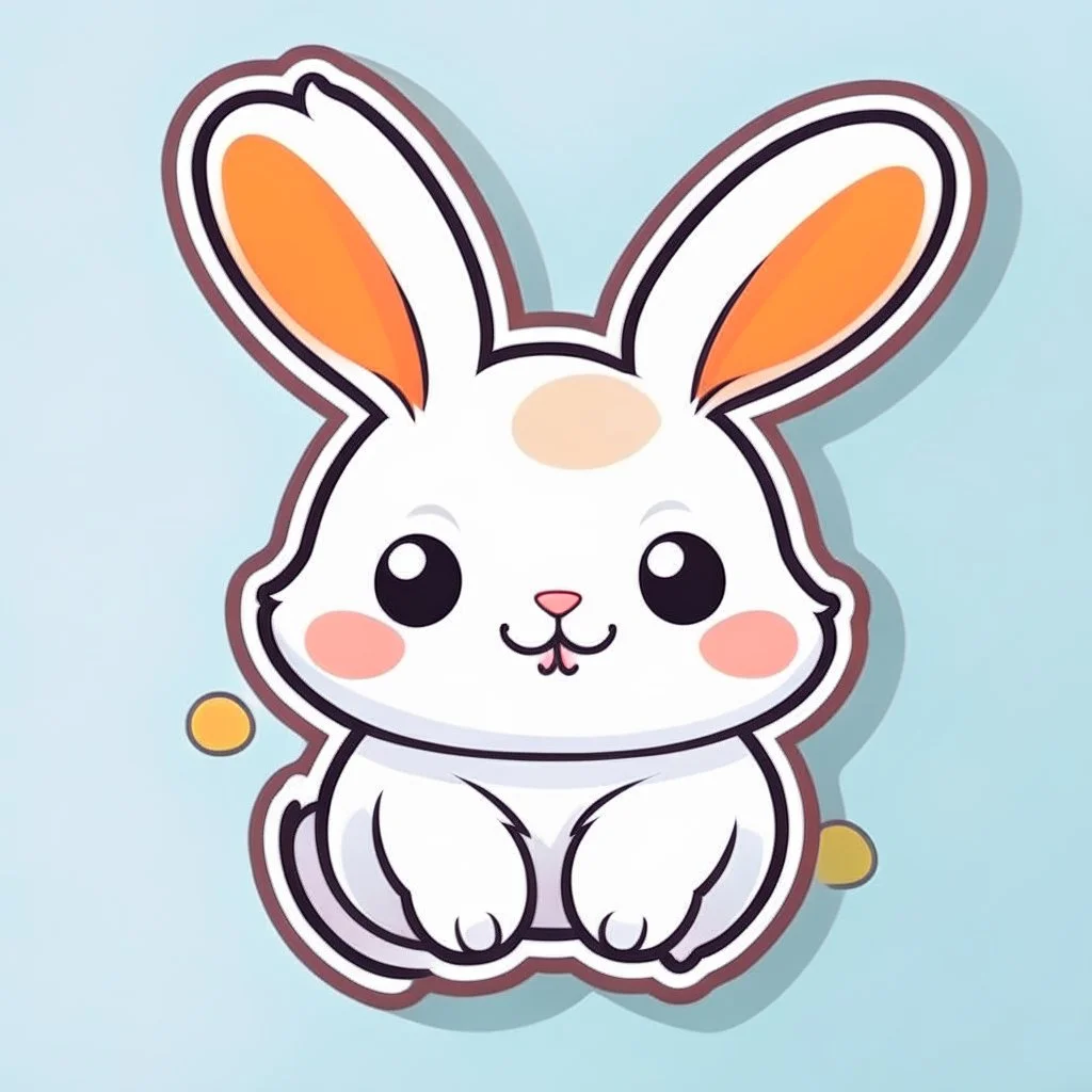 cute rabbit sticker template