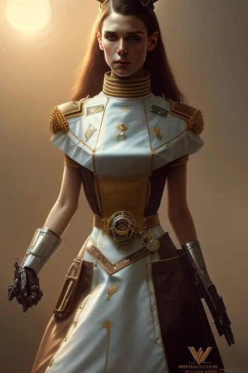 maid steampunk, daylight, leather uniform, higly-detailed, soft light atmosphere，8k, artgerm, derek zabrocki, greg rutkowski, hdr，light effect，