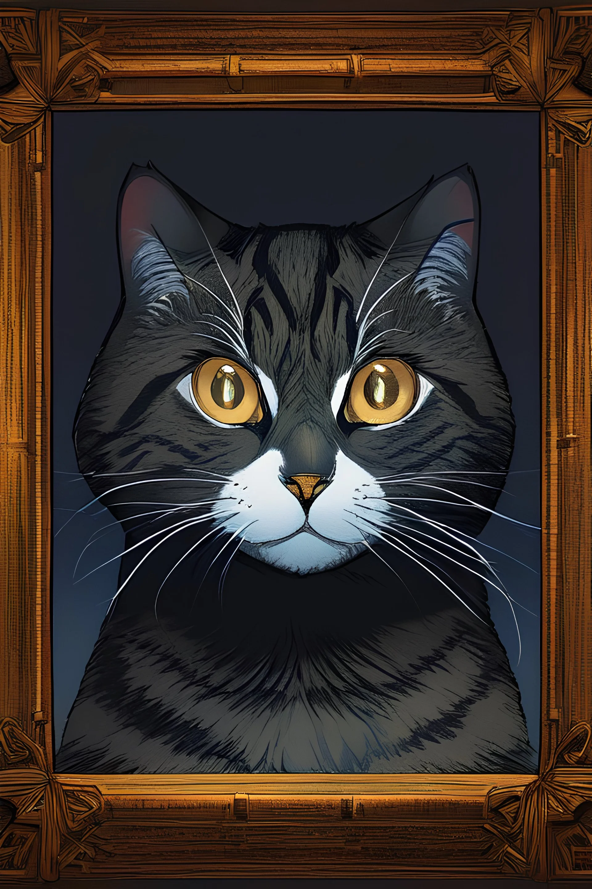Portrait of a cat by Van Gogh