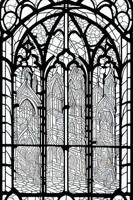 kids coloring page, stained glass church windows, cartoon style, thick lines, low detail, no shading