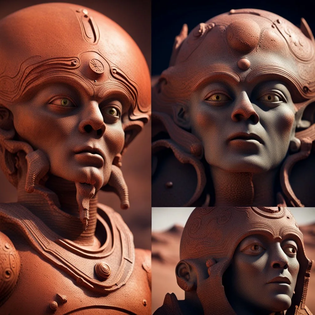 Close-ups of Martian gods.