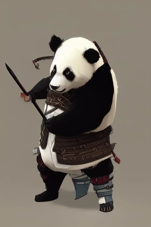 Panda in samurai armour