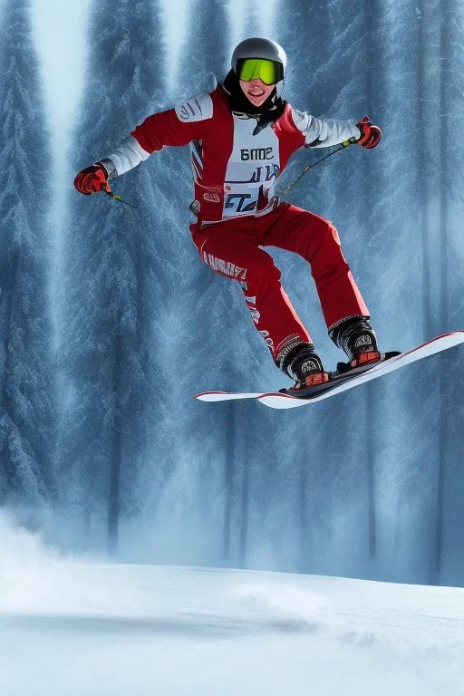 Portrait of matti nykänen in winter landscape with jumping ski