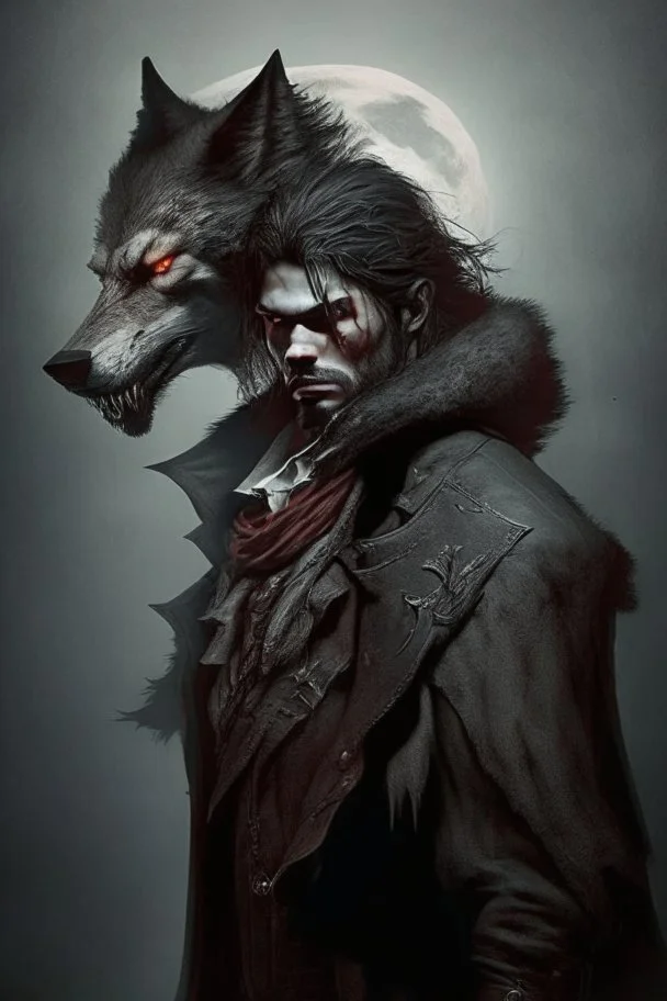 vampire hunter with a wolf head slung over his shoulder