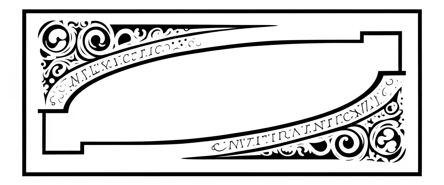 decorative corner elements(top left and bottom right) inspired by steam locomotive railroad and engraved stamps. antique printing