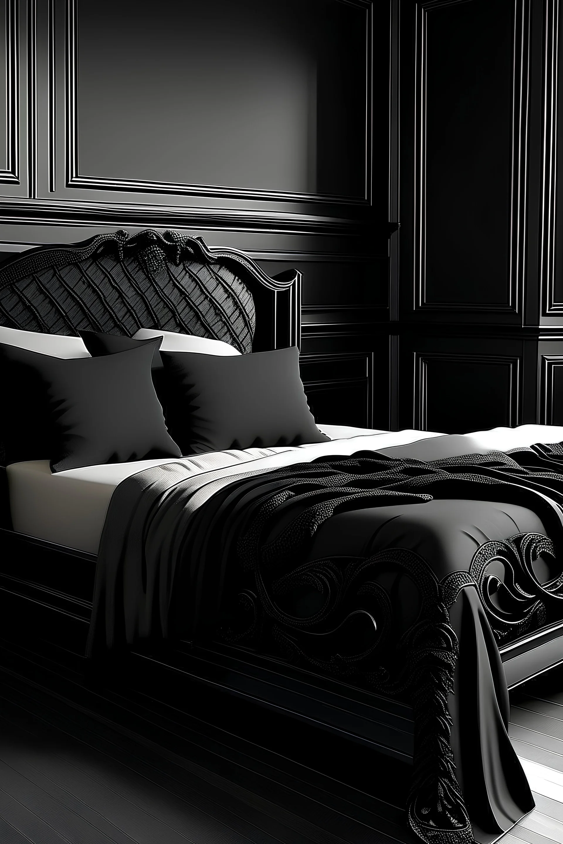 black bed