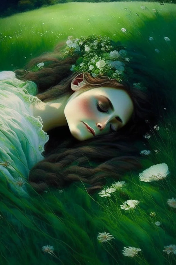 the green-eyed lady, mother nature herself bent down to kiss the earth, an ethereal youngster sleeping on an open field on the forehead and blessed him with her life