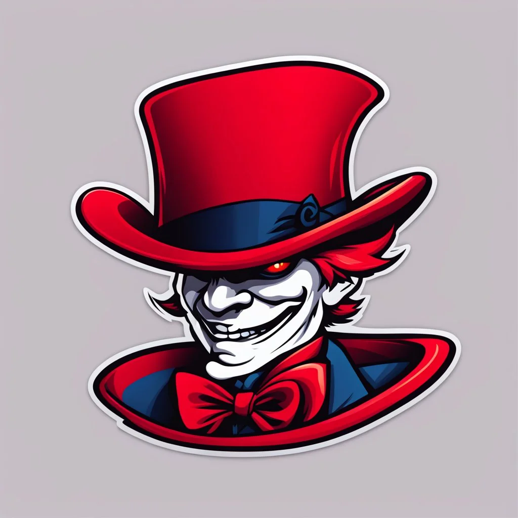 a red hat clipart style logo that looks like the mad hatters hat