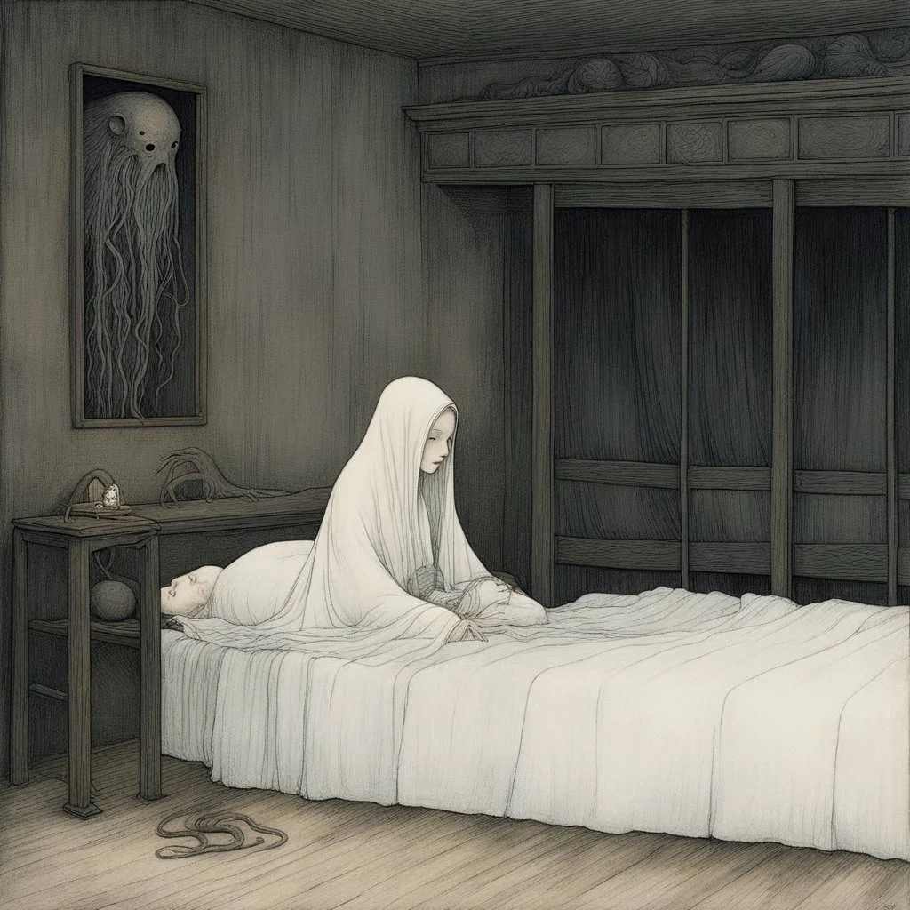 [art by john bauer] you cry out into the deepening gloom of your bedroom, voice cracking with genuine terror as the thing beneath the bed shifts and elongates, its pale, twitching limbs spilling onto the floorboards. The Night Nurse appears instantly at your side, but her usually stern face shows only concern as she notices the creature writhing in the shadows.