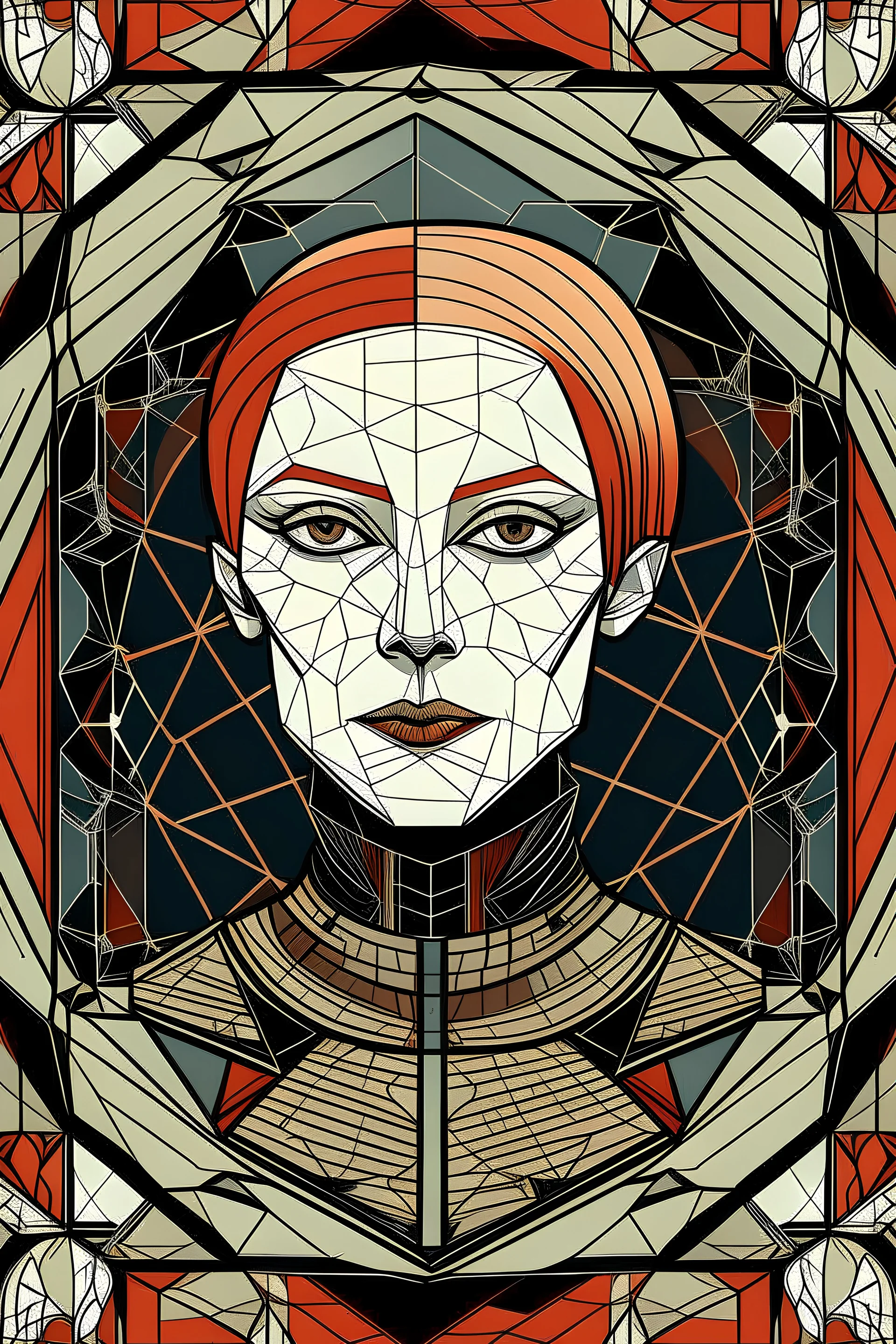Retrato de figuras geométricas al estilo van goth