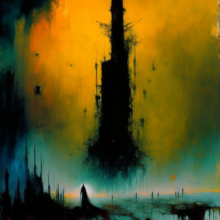 Macabre Rapture End of days Revelation scene, loose brush stroke matte oil painting, sinner apotheosis, By John Lovett and Zdzislaw Beksinski and Phlegm, diagonal composition, unbalanced, abstract surreal horror, eerie, scary warm colors, Eldritch, by Colin McCahon