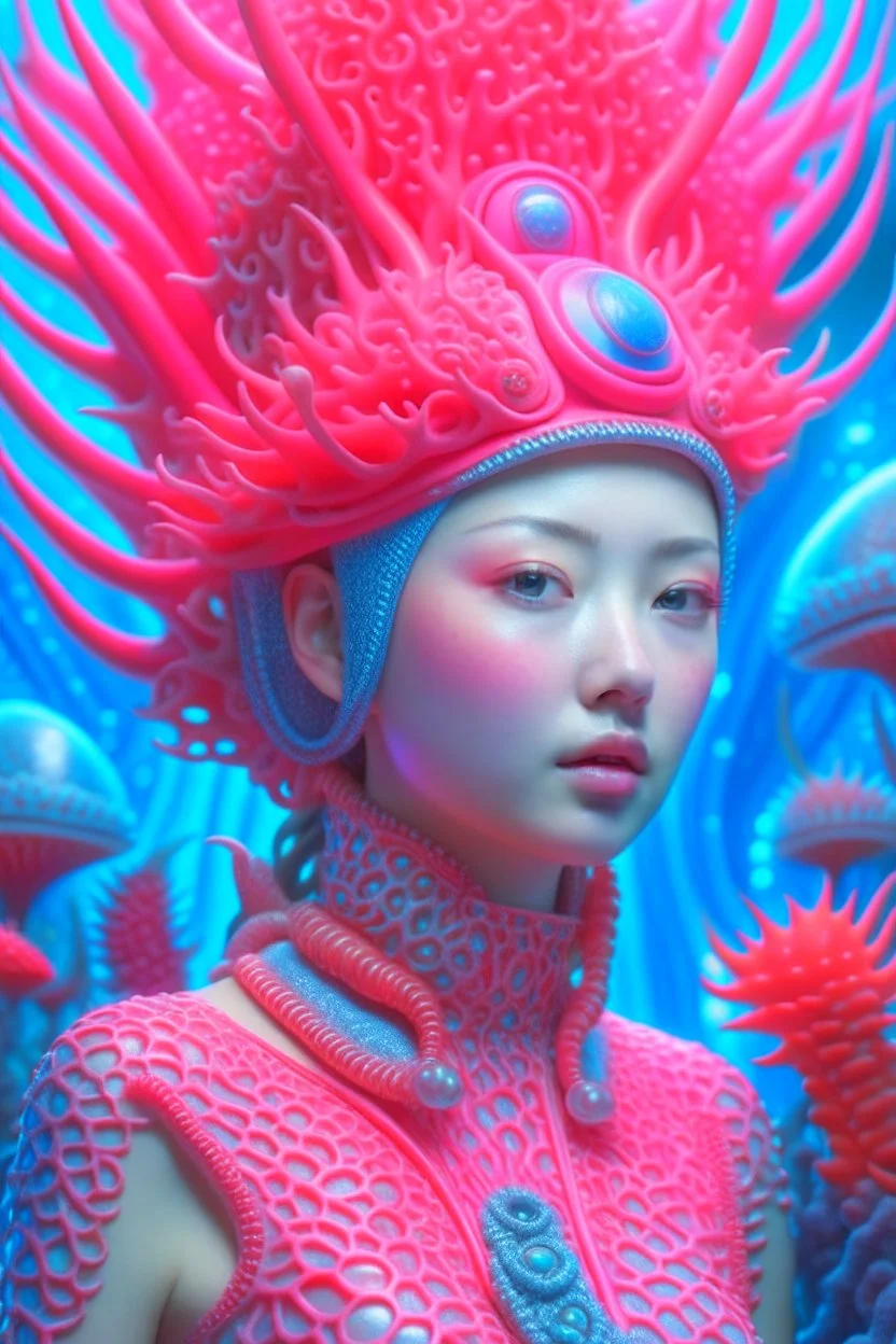 Coral alien , 3d 4k octane render, lifelike, photorealistic, artstation, illustration, smooth, sharp focus, ornate, intricate, complex, highly detailed, digital painting, smooth, art by tom bagshaw, akihiko yosh