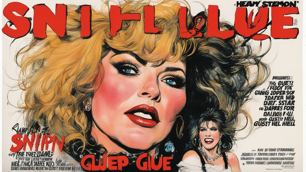 SNIFFIN’ GLUE magazine high res photo cover by Ralph Steadman: special 'heavy chains and diapers from hell for her' issue; guest star: Ginger Lynn