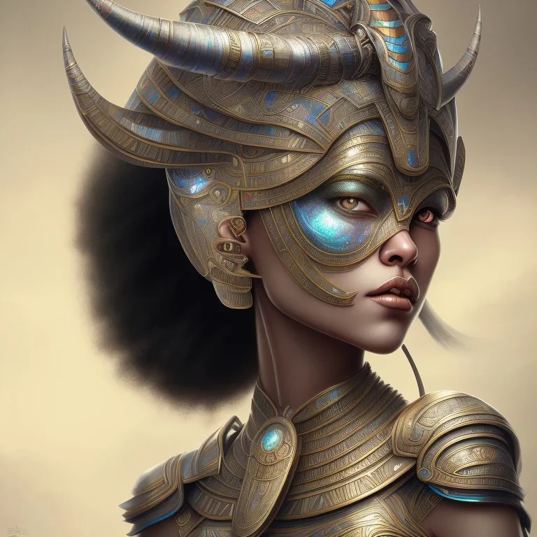 sango fantasy, fantasy magic, intricate, sharp focus, illustration, highly detailed, digital painting, concept art, matte, masterpiece head sexy African beauty black hair space lady silver tiger head Egyptian princess pyramid