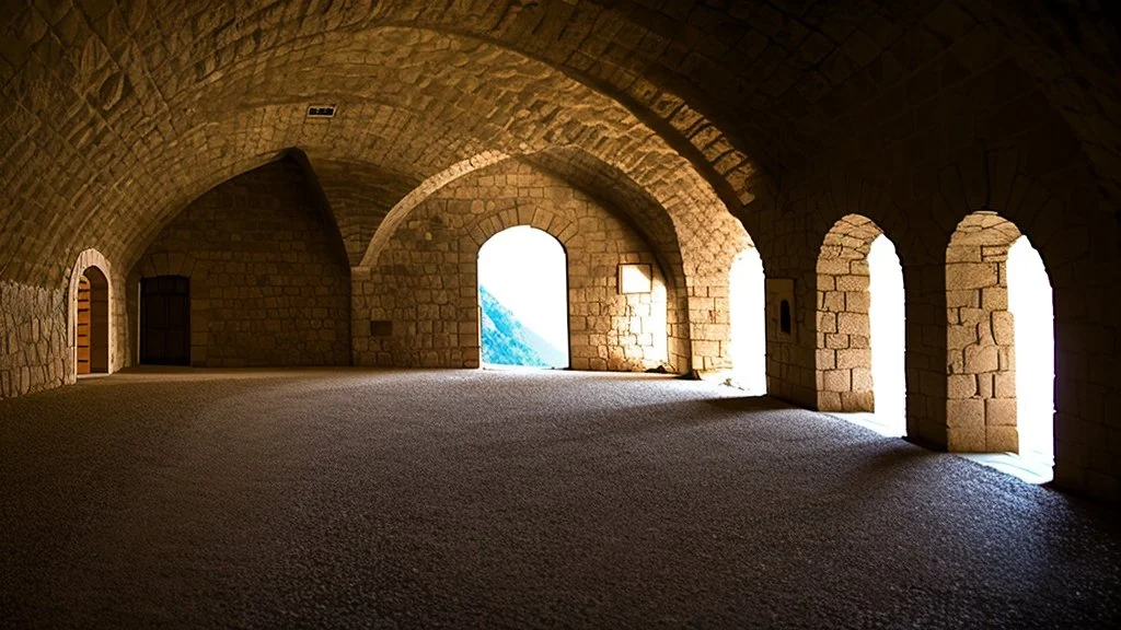 inside the underground castle in the mountain