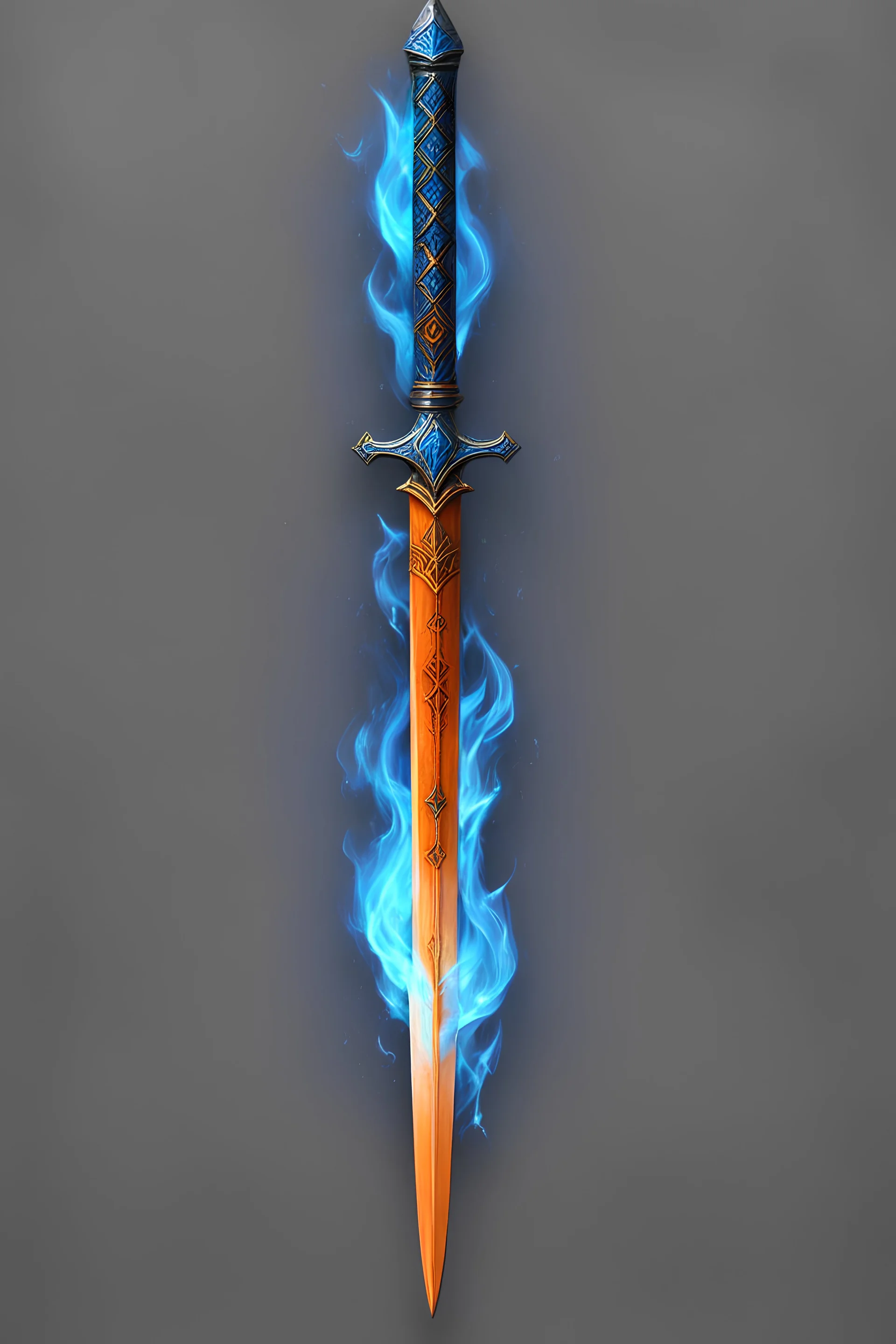Orange Long Sword, Blue Fire runes