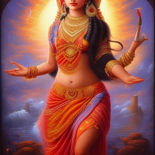 Beautiful painting of Indian goddess