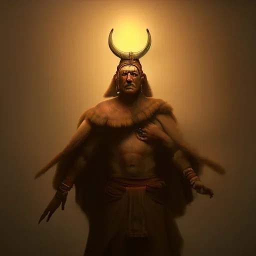 franz frazetta style, shaman summoning a lighting