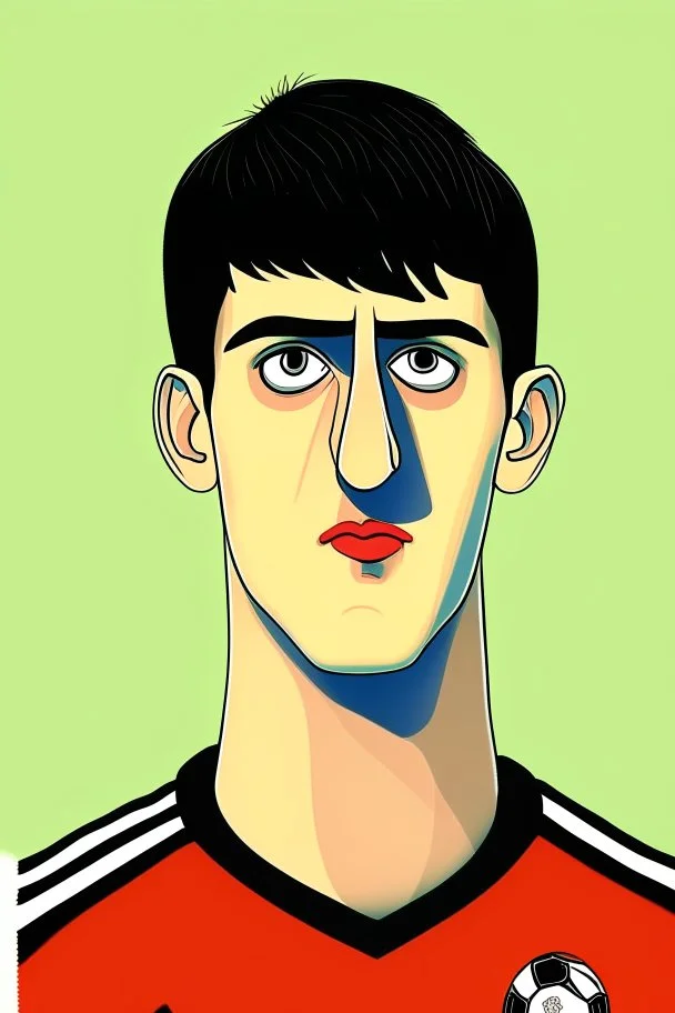 Thibaut Courtois Belgian soccer player cartoon 2d