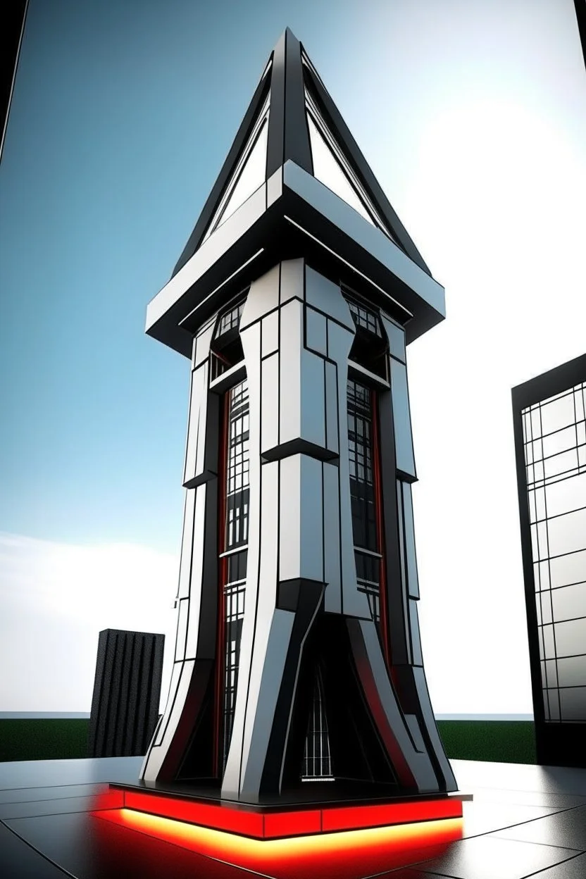 Avengers stark tower buliding architecture futuristic-modern stlye. geometric form,