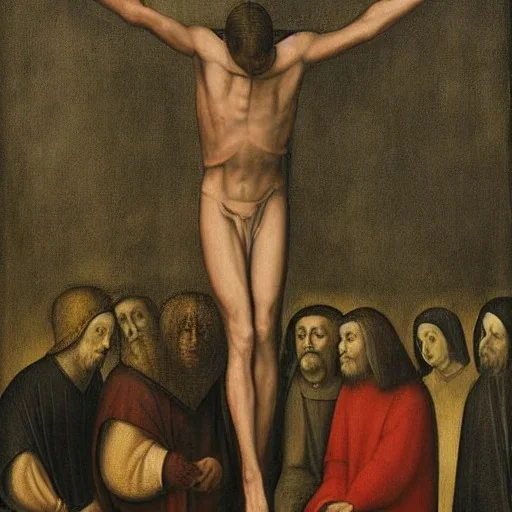 Satan crucified painting by bosch