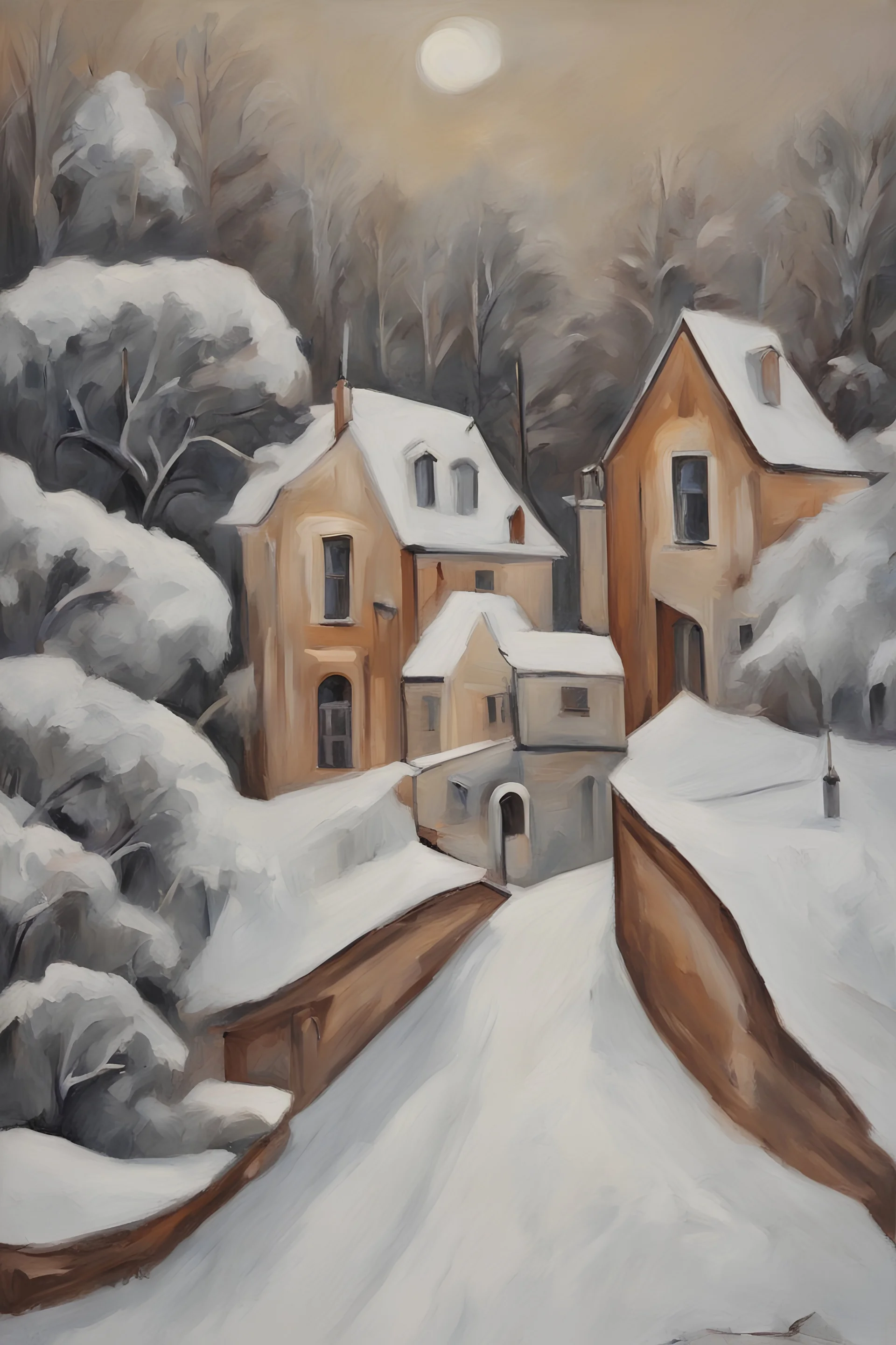 Alexandra "Sasha" Aleksejevna Luss oil paiting Pablo Picasso style Once upon a winter time Once upon a night time Stocholm city Farther from the city center was an old park where the trees had bent under the heavy snow, forming beautiful white arches.