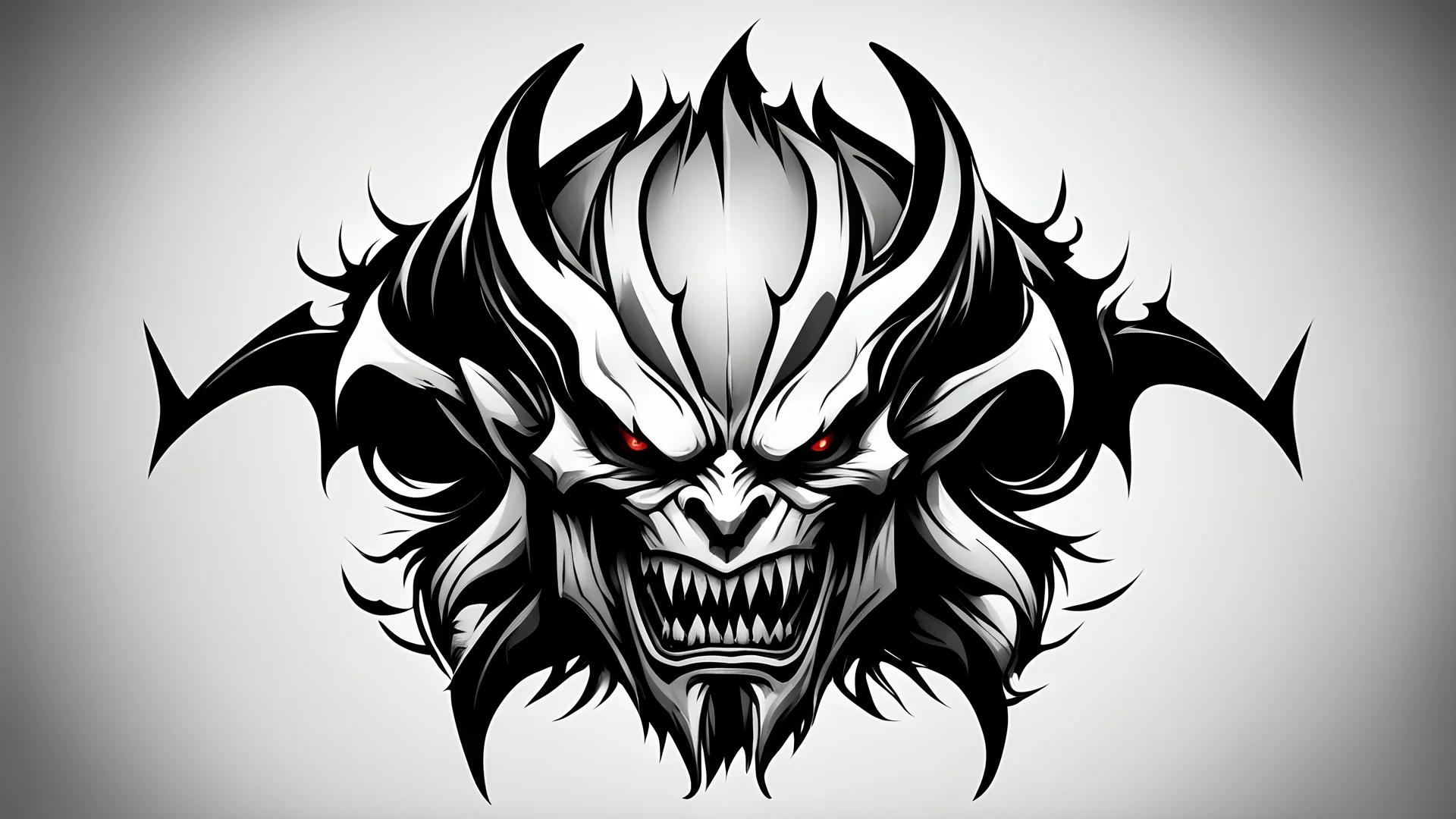 demon logo black and white