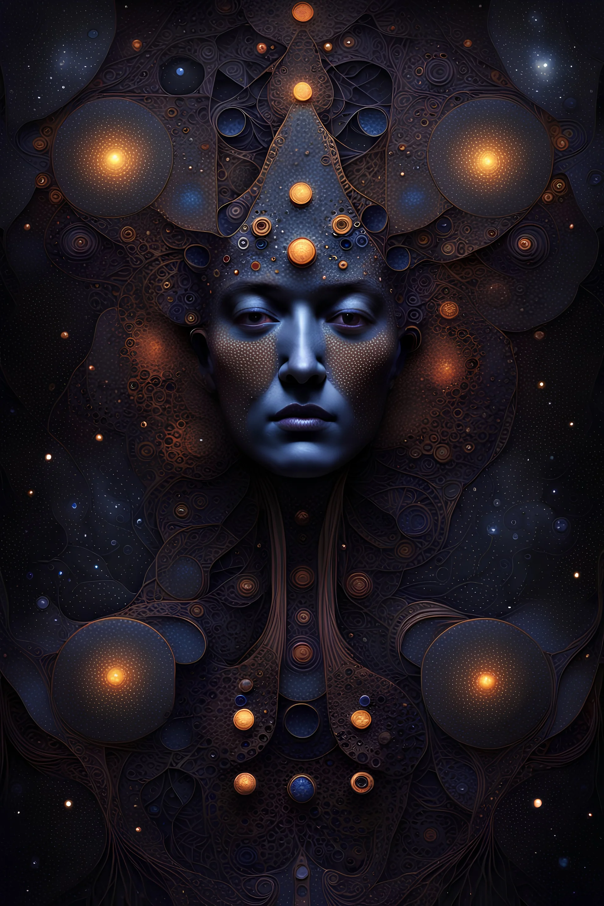 deep dark luminescence rich colors, reminiscent of abstract luxury, minimalist abstract pattern with dots and lines, clean with some abstract elements, with dark colors , trending on artstation, sharp focus, studio photo, intricate details, highly detailed, by Gustav Klimt, Antonio Gaudi, greg rutkowski, fantasy geometric galaxy grumpy person