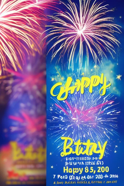 birthday party with fireworks flyer