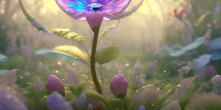 crystal subtle flower in a galactic ambiance beautiful fairy, transparent, delicate colors, in the foreground, full of details, smooth，soft light atmosphere, light effect，vaporwave colorful, concept art, smooth, extremely sharp detail, finely tuned detail, ultra high definition, 8 k, unreal engine 5, ultra sharp focus