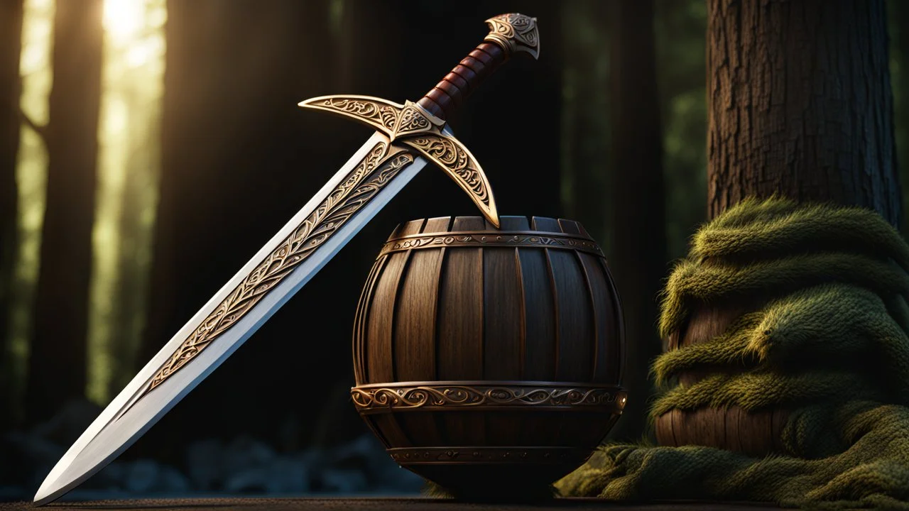 a dragon slayer sword made of magical wood. exquisite realism, a masterpiece, fantasy concept art, dynamic lighting, hyperdetailed, intricately detailed, deep color, Unreal Engine, volumetric lighting , Epic cinematic brilliant stunning intricate meticulously detailed dramatic atmospheric maximal,