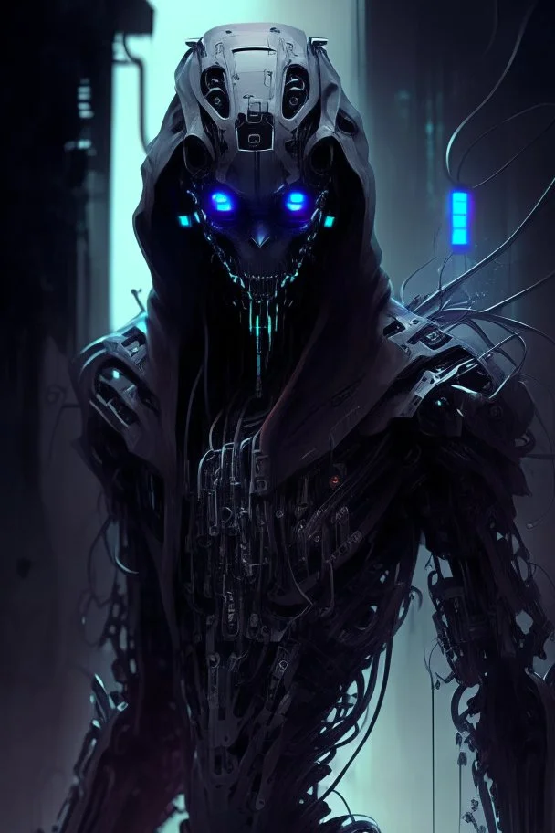 dark humanoid robot artificer futuristic assassin