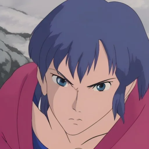 crystal blue eyes, and dark pink hair, teardrop shaped eyebrows, woman, angry expression, akira style, pointy ears