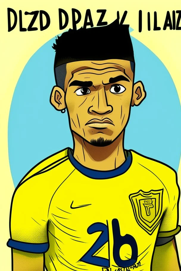 Luis Diaz Colombian soccer player cartoon 2d