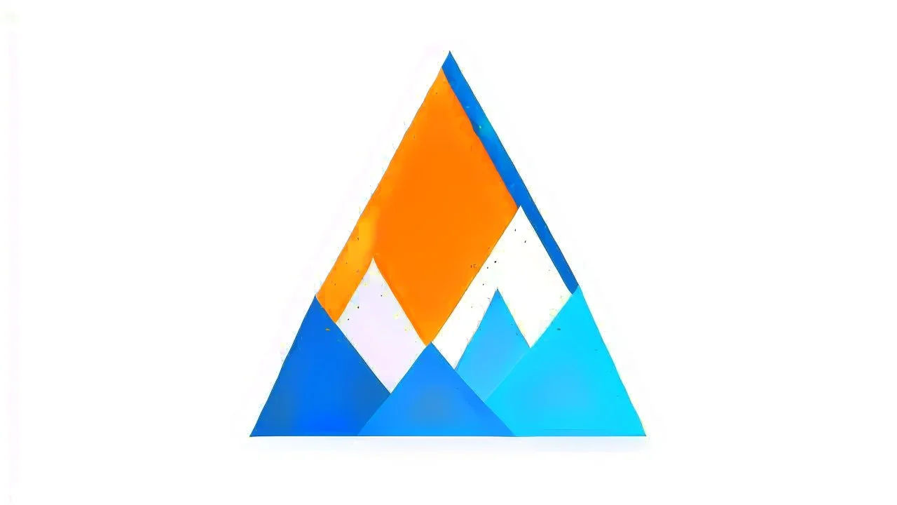 Generate a visually minimalist and memorable logo that embodies the principles of distinctiveness, simplicity, and memorability. Utilize a palette of Crisp Blue Ice, Pure White, and Vibrant Orange. Incorporate elements such as ice mountain and a flickering Flame. Ensure the logo reflects a holistic, educational, and therapeutic personality, appealing to a diverse audience.