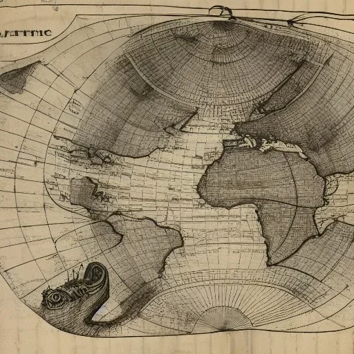 Nautic instrument on top of an old ocean map