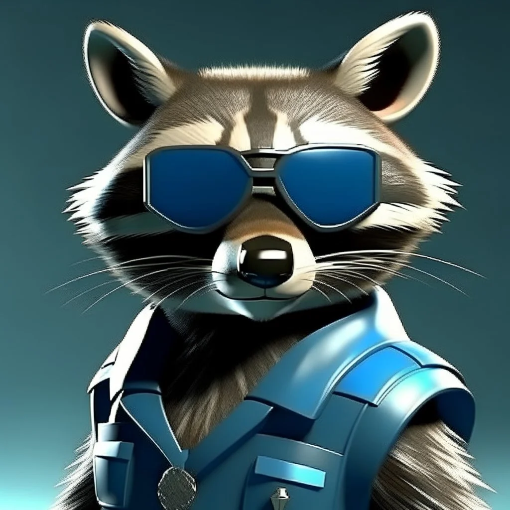 raccoon as a special agent with sunglasses photorealistic