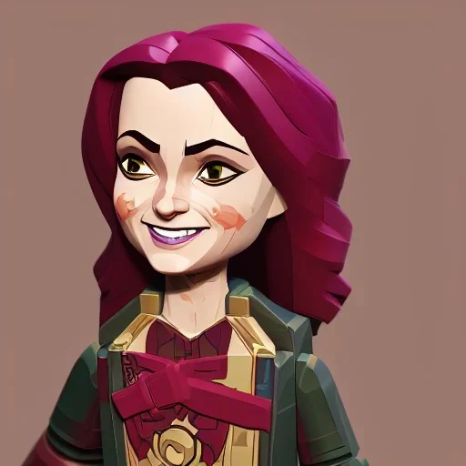 happy emily watson, smiling, lego, steampunk