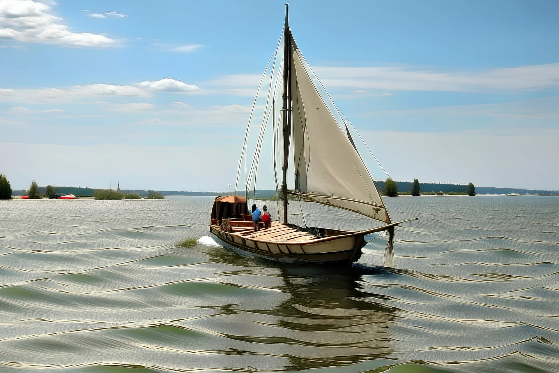 Bei Tornado in einem kleinen Segelboot am Neusiedlersee