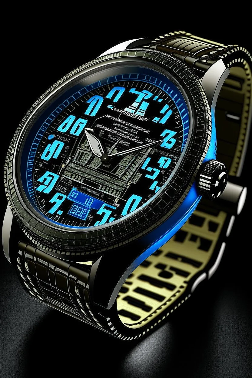 Generate a high-resolution image of a Boeing watch with a focus on the intricate details of its cockpit-inspired dial and luminous hands."