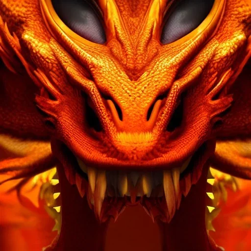 orange dragon, dragon portrait, portrair, dragon head, dragon face, big eyes, fangs, dragon with horns, 8k resolution, high-quality, fine-detail, fantasy, incredibly detailed, ultra high resolution, 8k, complex 3d render, cinema 4d