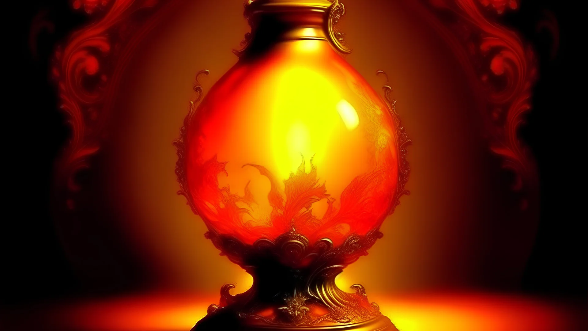 fantasy, orange, magical lamp, display, mystical, magical, stunning, vivid, beautiful