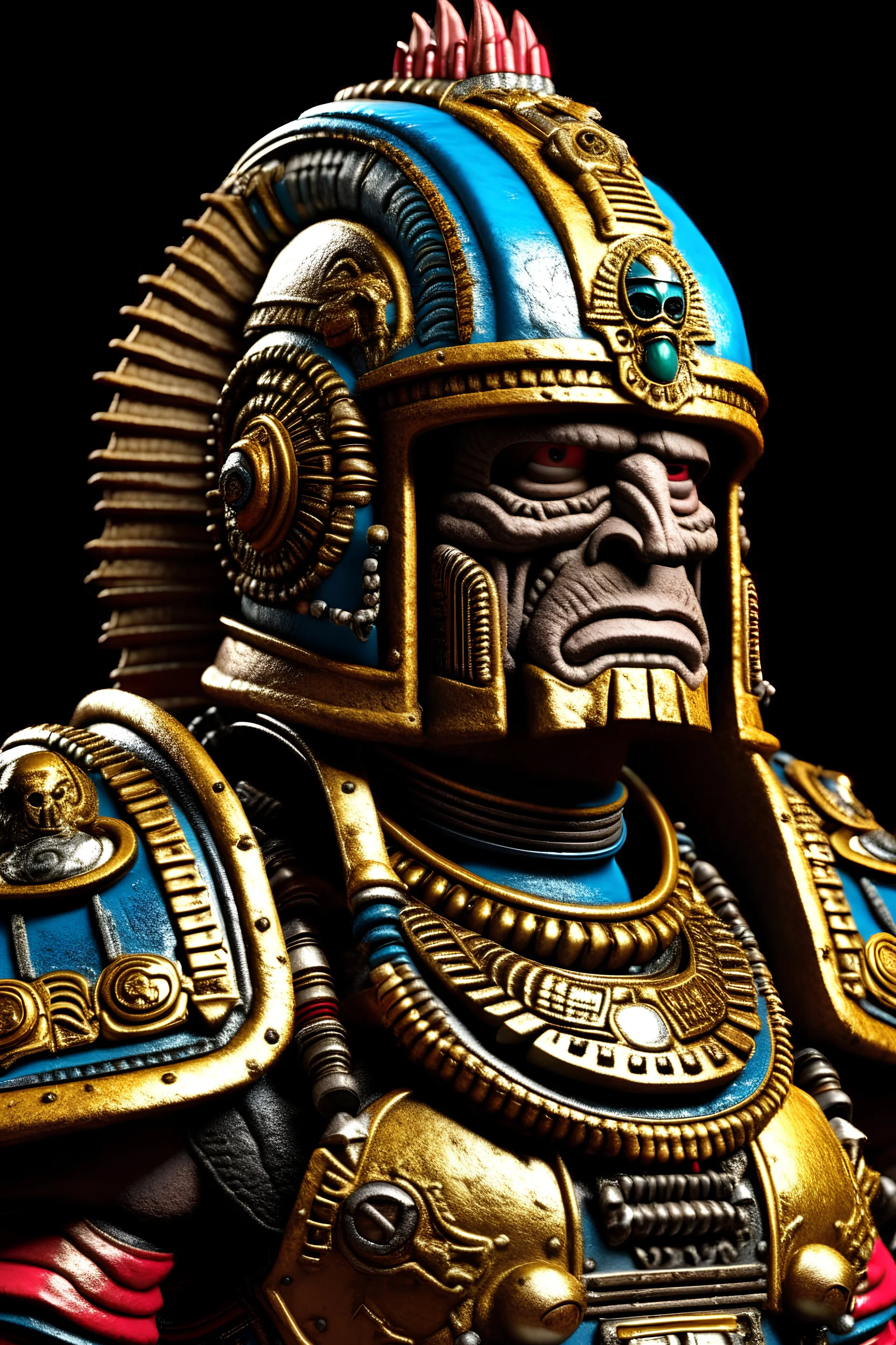 Aztec space marine hyperrealistic