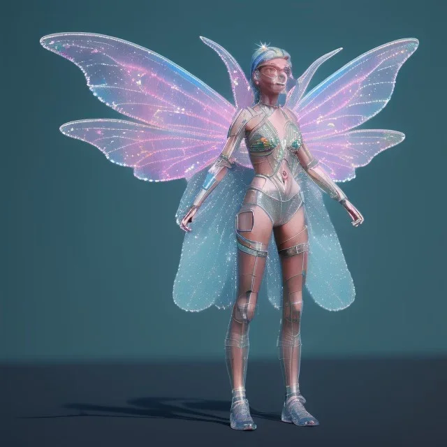 transparent multicolor crystal warrior fairy