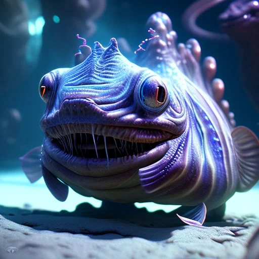 fluid ink angler fish creature, unreal engine 5, 8k resolution, photorealistic, ultra detailed